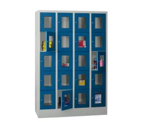 lockerkast,HxBxD 1850x1200x500mm,4x5vakken,RAL7035,front RAL5010 - 2