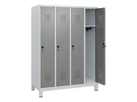 schoollocker,HxBxD 1630x1200x500mm,4vak,vak B 300mm,draaigrendel