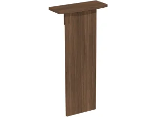 designelement,v. balie,B 500mm,hout,notenboom - 3