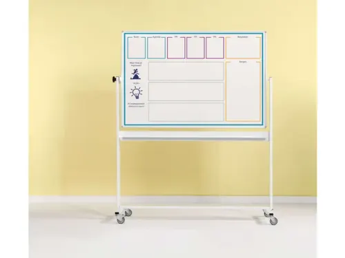 Kantelbord whiteboard Dubbelzijdig Bedrukt 120x180cm staal alu-profiel