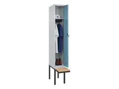 locker met bank,HxBxD 2120x300x815mm,1vak,vak B 300mm,draaigrendel