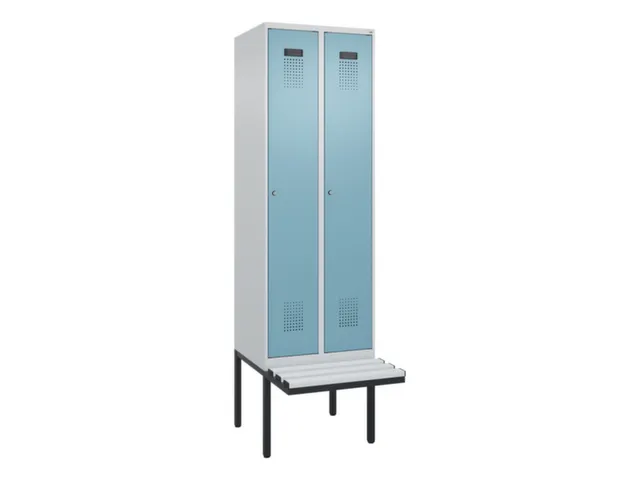 locker met bank,voor scheiding van kleding,HxBxD 2120x600x815mm,2vak