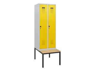 locker met bank,HxBxD 1950x600x815mm,2vak,vak B 300mm,draaigrendel - 2