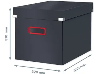 Cosy Click & Store kubus grote opbergdoos grijs 80% gerecycled karton - 1