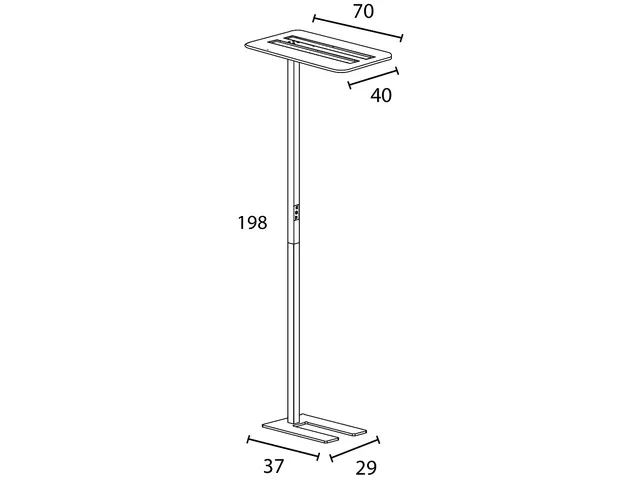 400165148 Unilux Vloerlamp Nexus LED 198cm 4000K 5935lm aluminium wit