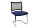 Chaise visiteur Assise bleu Dossier maille Noir Cadre traineau