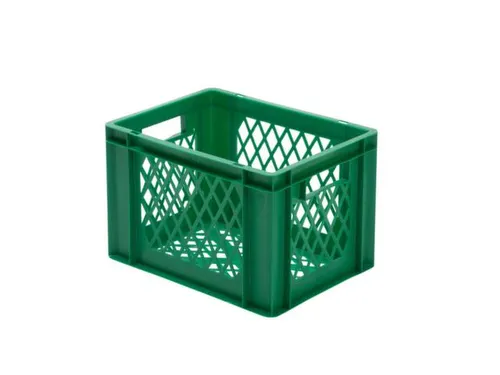 Euronorm-stapelbak 24l 270x400x300mm Wanden/bodem Opengewerkt Groen