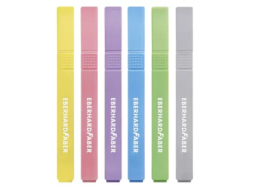 Markeerstift Eberhard Faber Pastel 6st. vierkant in etui