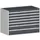 ladekast HxBxD 900x1300x750mm 7laden romp RAL7035 front RAL7016