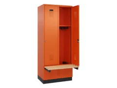 locker met bank,HxBxD 1950x800x815mm,2vak,vak B 400mm,cilinderslot