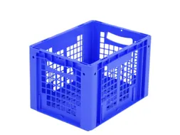 Euronorm Stapelkrat Pp 270x400x300mm Wand/bodem Open Blauw 26l