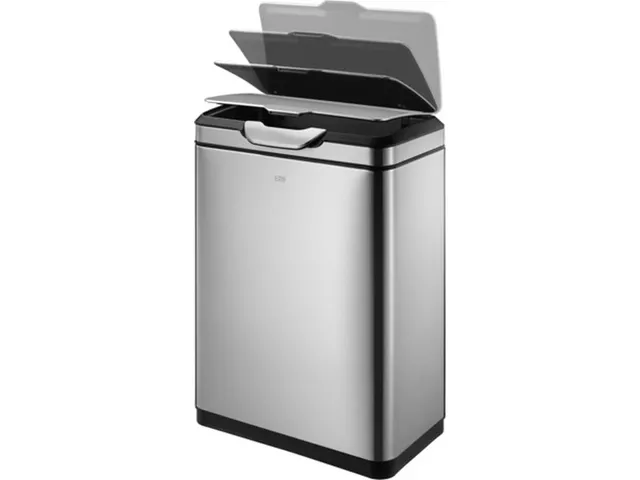 Afvalbak Touch Pro Bin 20+20 Liter Mat Rvs