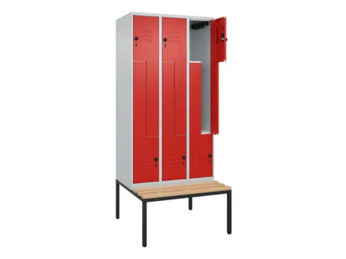 Z-garderobekast,HxBxD 2120x900x815mm,6vak,vak B 300mm,draaigrendel