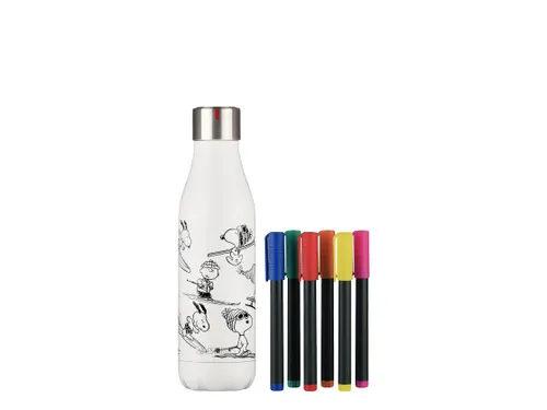 Thermosfles Les Artistes Paris 500ml DIY creatieve set Snoopy incl 6 m