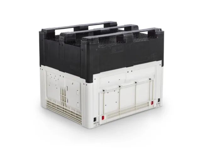 Palletbox,HxLxB 805x1200x800mm,565l,PE,zwart/ivoorkleurig