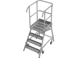 bordestrap,verrijdbaar,bordes H 1m,4treden m. R13-laag,aluminium