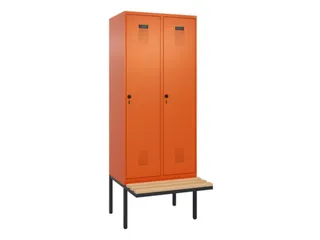 locker met bank,HxBxD 2120x800x815mm,2vak,vak B 400mm,draaigrendel - 3