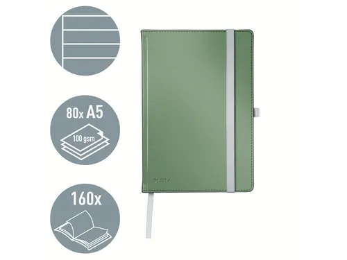 Notitieboek Leitz Style A5 lijn 160 pagina's groen