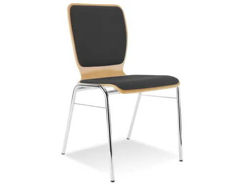 Houten Kuipstoel Beukenhouten Zitschaal Zit-/Rugkussen Bekleding Zwart