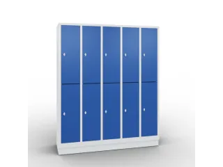 lockerkast,HxBxD 1800x1480x500mm,5x2vak.,romp RAL7035,front RAL5010 - 2