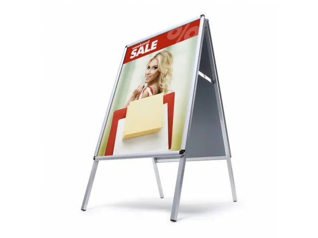 Stoepbord 50x70cm Design Zilver Ronde Hoek 25mm