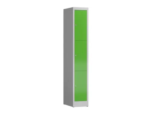 Lockerkast 1800x310x500mm 1x3 vakken cilinderslot, sokkel, RAL6018