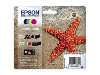 Epson 603XL multipack zwart + 3 kleuren inktcartridge - 1