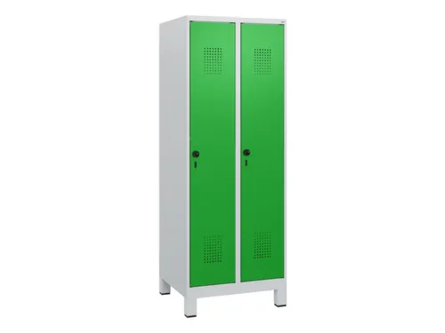 schoollocker,HxBxD 1630x600x500mm,2vak,vak B 300mm,draaigrendel,voeten