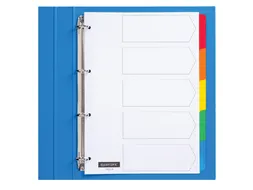 Tabbladen Quantore 4-gaats karton 5-delig wit gekleurde tabs
