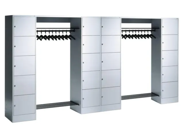 locker met kapstok,HxBxD 1950x3720x480mm,romp RAL7016,front RAL7016