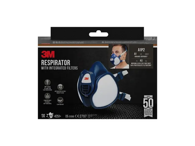 Mondmasker 3M geïntegreerde filters 4251+ A1P2