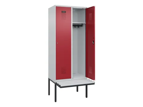 locker met bank,HxBxD 2120x800x815mm,2vak,vak B 400mm,cilinderslot