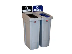 Slim Jim Recyclingstation 2-stroom NL deksel gesloten (zwart)/flessen