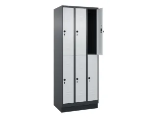 dubbeldekse locker,HxBxD 1950x750x500mm,3x2vak.,vak B 250mm - 2