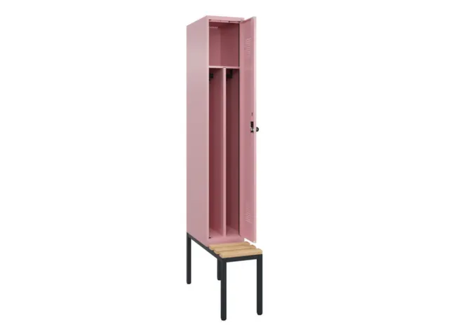 locker met bank,voor scheiding van kleding,HxBxD 2120x300x815mm,1vak