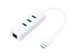USB 3.0 to Ethernet Adapter Hub 3-poorts