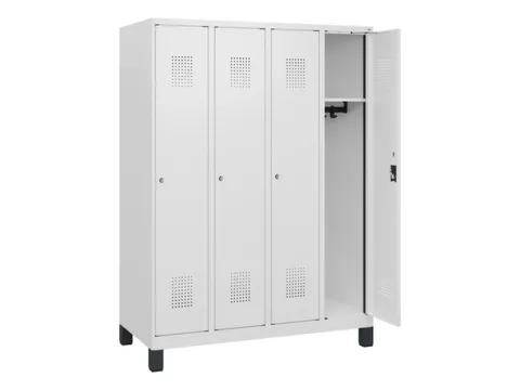 schoollocker,HxBxD 1630x1200x500mm,4vak,vak B 300mm,cil.-slot,voeten