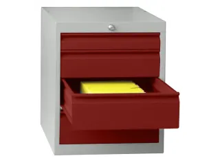 ladekast,HxBxD 600x500x600mm,4lade(n),cil.-slot,RAL7035,front RAL3000 - 2