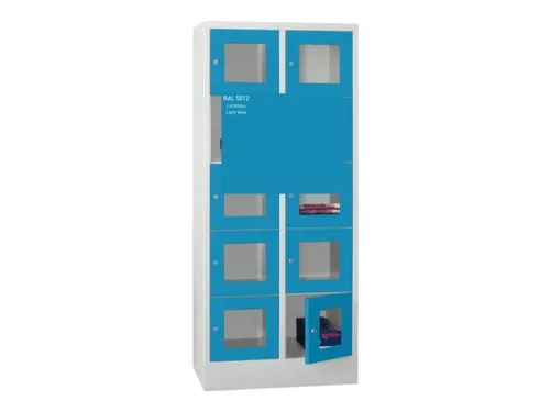 lockerkast,HxBxD 1850x800x500mm,2x5vakken,RAL7035,front RAL5012