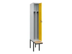 locker met bank,voor scheiding van kleding,HxBxD 2120x300x815mm,1vak