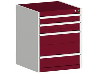 ladekast HxBxD 800x650x650mm 4laden romp RAL7035 front RAL3004 - 1