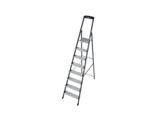 trapladder,eenzijdig,8treden,bordes m. antislip elementen,Stand H 1,7m - 1