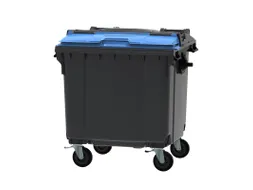 Container 1100 liter split deksel Grijs Blauw
