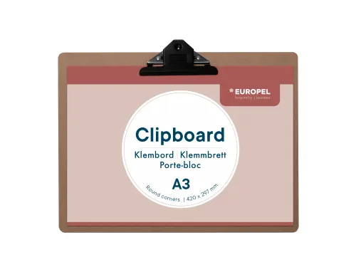 Europel Klembord A3 MDF Liggend Hout