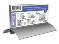 Tafelnaambord Europel 61x150mm acryl aluminium 2st