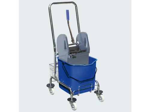 Dweilwagen,Emmer 1X27L Blauw,Mopwringer,Frame Metaal,4Zwenkwielen