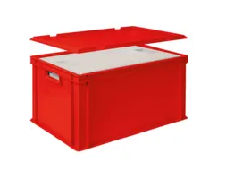 Euronorm-stapelbak,m. isoleerbox,HxLxB 320x600x400mm,65/35l,PP,rood