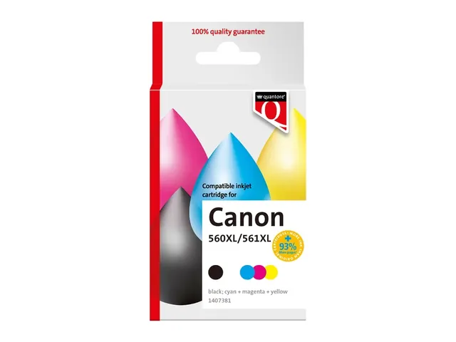 Inktcartridge Quantore alternatief tbv Canon PG560XL CL561XL zwart+kl