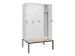 locker voor scheiding van kleding,HxBxD 2120x1200x815mm,4vak
