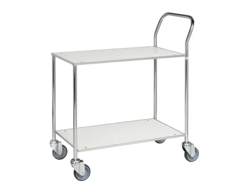 Tafelwagen,Draagverm. 150Kg,2Etage(S),Etage(S) Melaminecoating,Wit